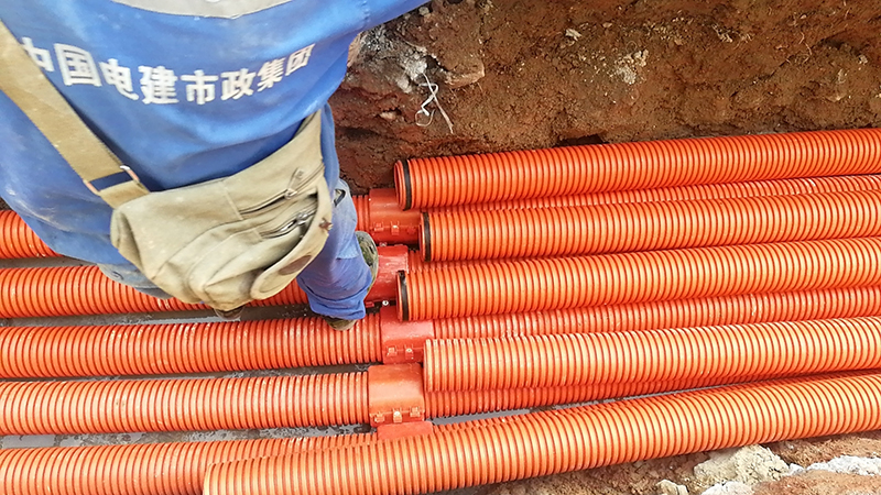单壁波纹管施工现场